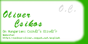 oliver csikos business card